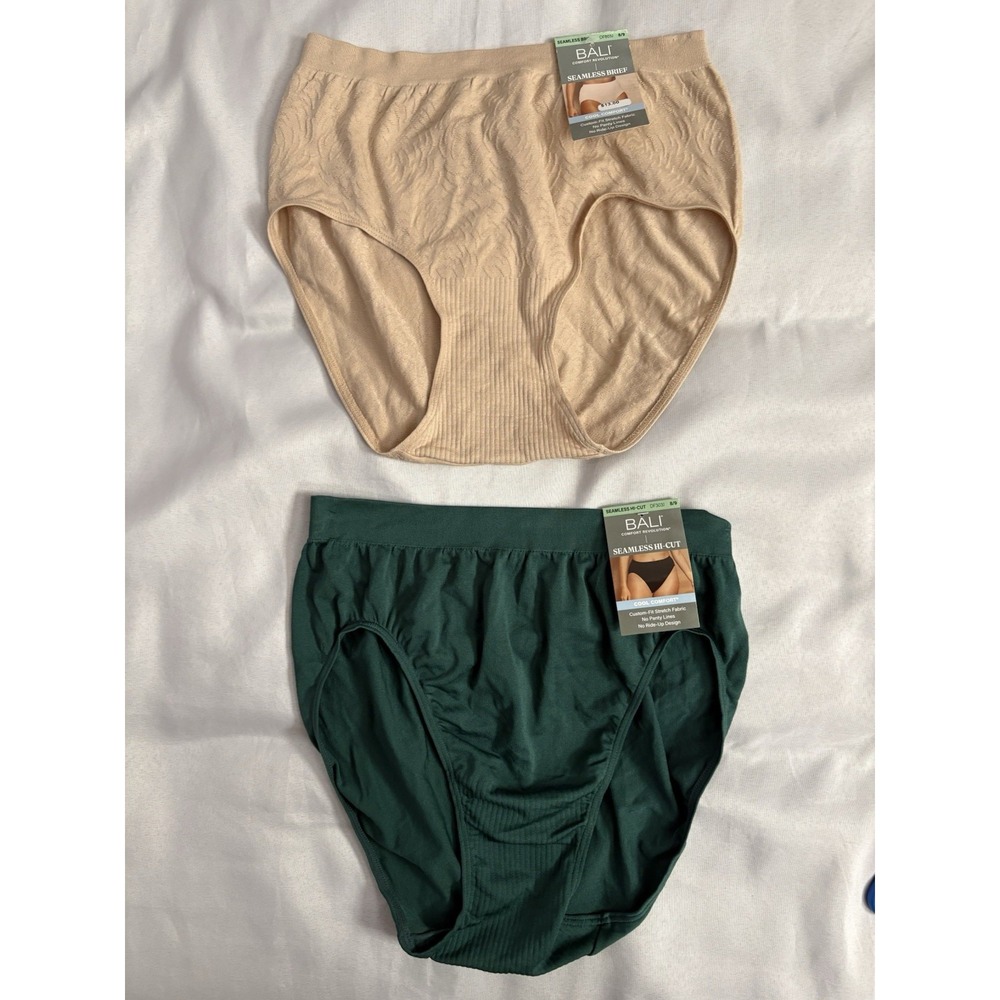 NEW Bali Comfort Revolution Bali Briefs Style 803J 2 Pair Women's Size 8/9